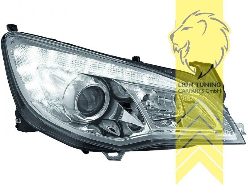 LT Set LED Halo Lightbar Headlights Opel Astra J sedan caravan chrome 09-15 LHD