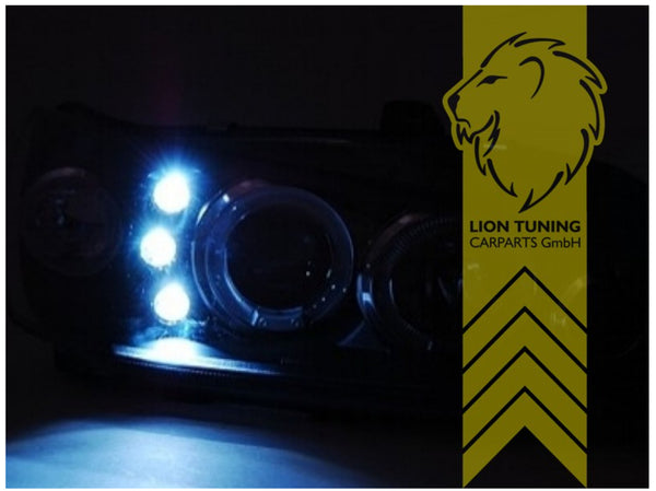 LT LED DRL Lightbar Halo Ring Headlights Peugeot 106 black LHD