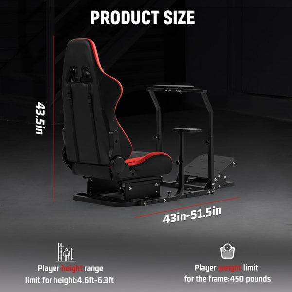 DRD Driving Game Sim Racing Frame Rig + Seat for Wheel Pedals Xbox PS PC