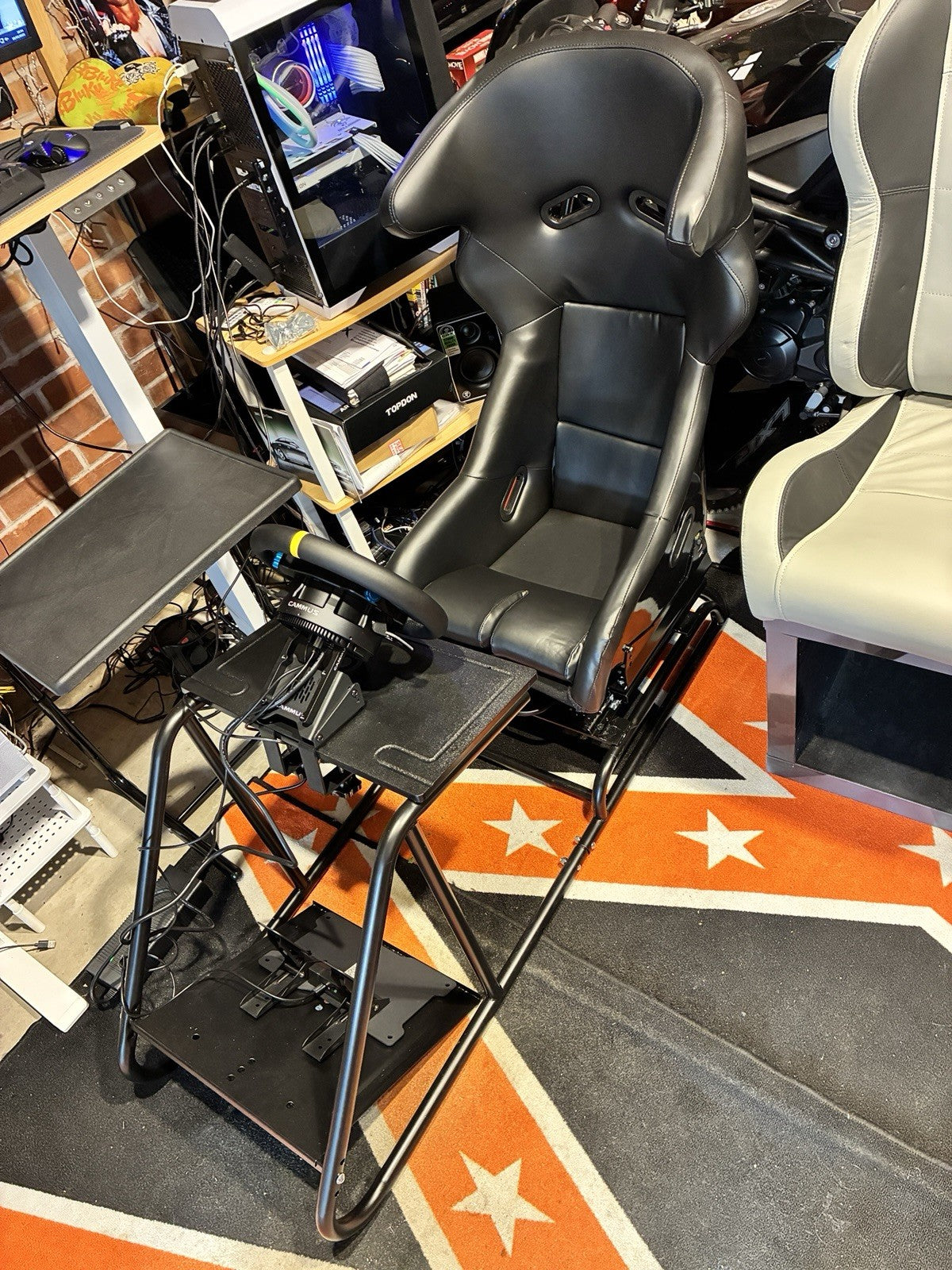 AZ Driving Game Sim Racing Frame + BS6 Seat Rig Wheel Pedals Xbox PS PC F1