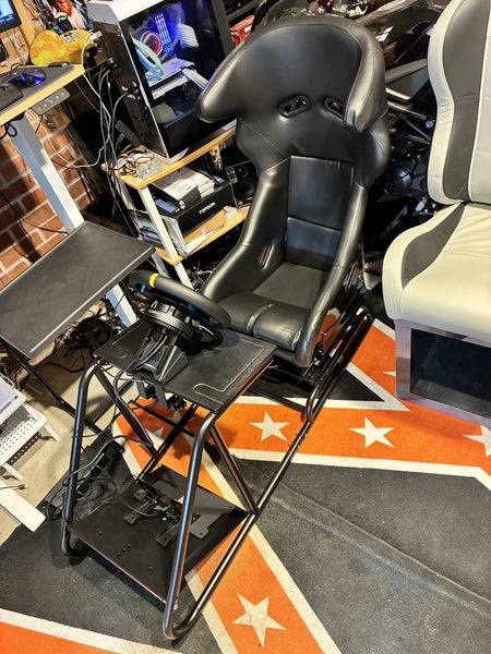 AZ Driving Game Sim Racing Frame + BS6 Seat Rig Wheel Pedals Xbox PS PC F1