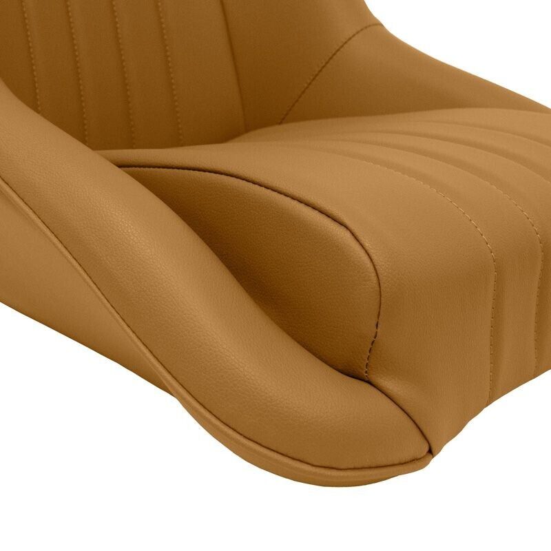 Auto-Style x1 Classic Car Retro Kit Sports Fixed Back Bucket Seat Beige PVC inc slides