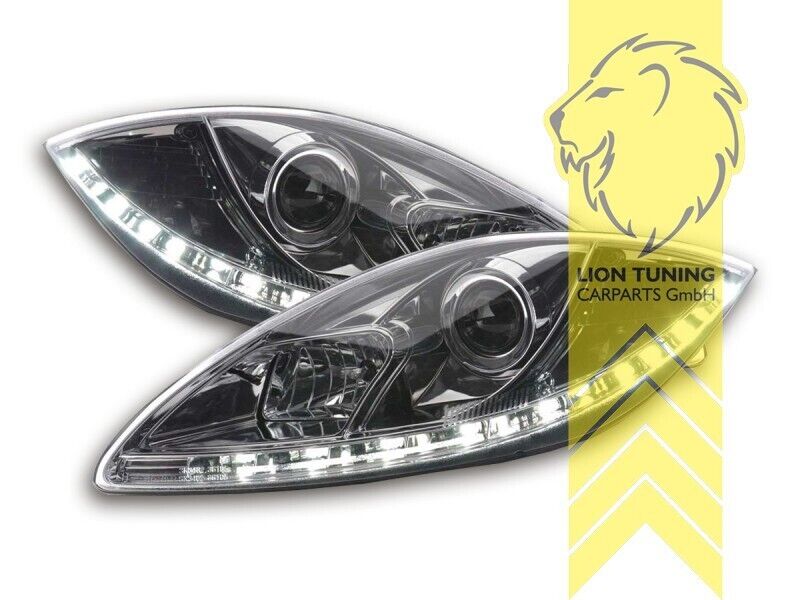 LT LED DRL Lightbar Headlights Seat Leon 1P Altea 5P Toledo 5P 04-09 chrome LHD