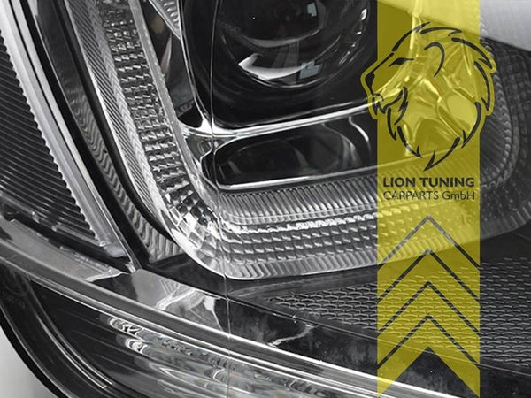 LT Pair LED DRL Lightbar Headlights VW Golf 7 Limo Variant black chrome LHD