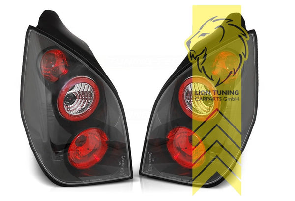 LT Pair Halogen Rear Lights Tail Lamps Citroen C2 black & Red Halo JM 03-05 LHD