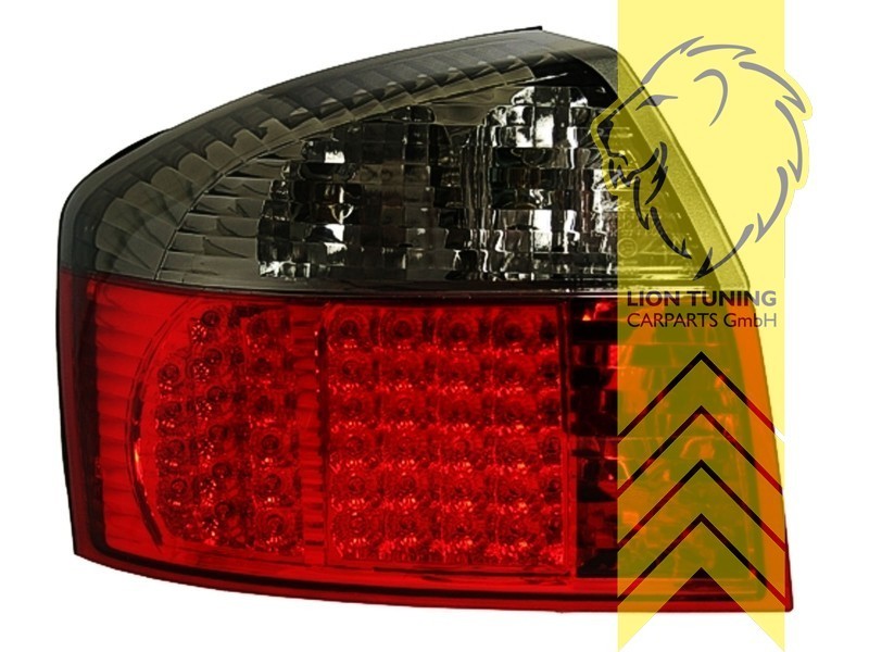 LT LED Lightbar Pair Rear Lights Tail Audi A4 B6 8E 00-04 sedan red black LHD