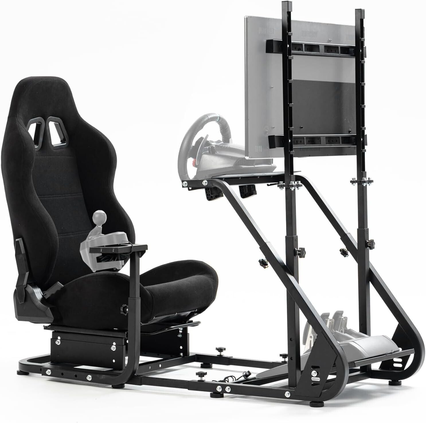HIGH-END Driving Game Simulator Racing Frame & Seat with Monitor Stand - For Steering Wheel Pedals Xbox PS Playstation PC Console F1