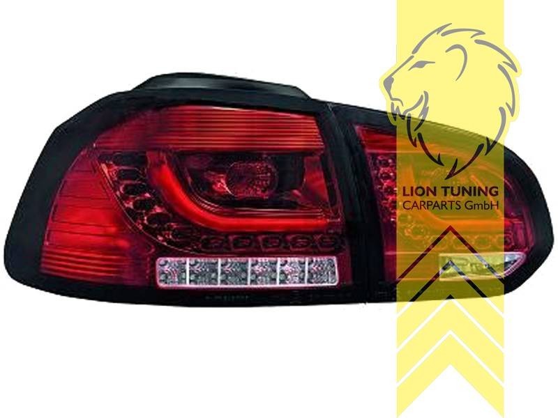 LT Pair LED DRL Lightbar REAR LIGHTS VW Golf 6 red white chrome GTI look LHD
