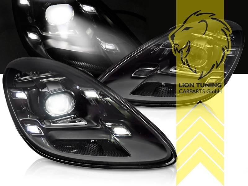 LT Pair LED Headlights Lightbar DRL Porsche Boxster Cayman 718 black LHD