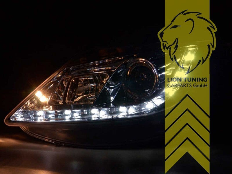 LT LED DRL Lightbar Halo Ring Headlights Seat Ibiza 6J 6J5 08-12 chrome LHD