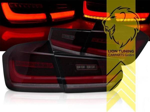 LT LED DRL Lightbar Rear Lights BMW 3 Series F30 F35 11+ LCI sedan red black LHD