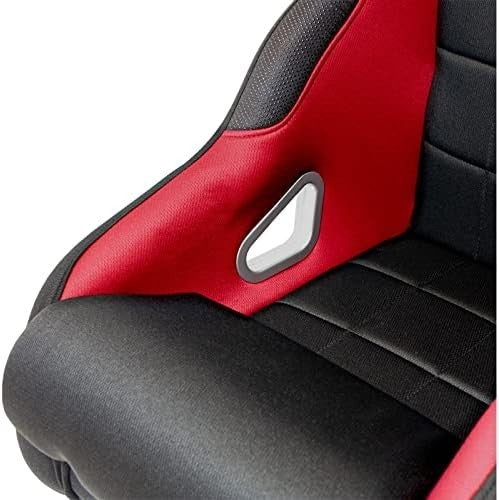 ATS Pair x2 Black & Red Sports Car Van Camper Universal Bucket Seats inc slides