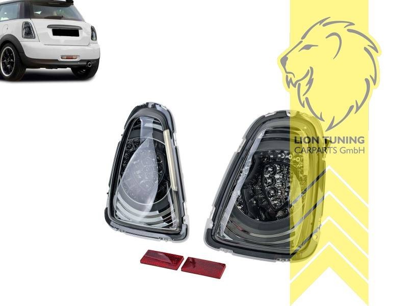 LT Pair LED Rear Lights Mini Cooper Union Jack R56 R57 10-14 smoked black LHD