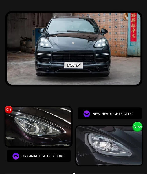 TYPY Pair 11-18 Porsche Cayenne 958 958.1 958.2 LED DRL Matrix Headlights +- AFS