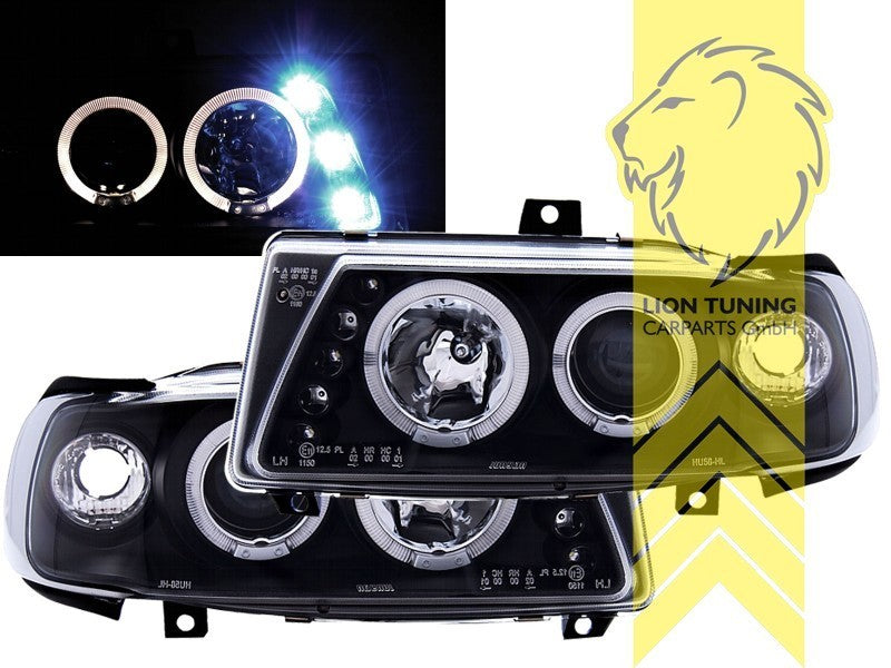 LT LED DRL Lightbar Headlights Halo Ring Seat Ibiza 6K Cordoba 6K Black LHD