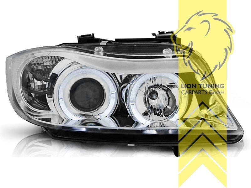 LT LED DRL Halo Ring Eye Headlights BMW E90 Sedan E91 Touring chrome 05-08 LHD