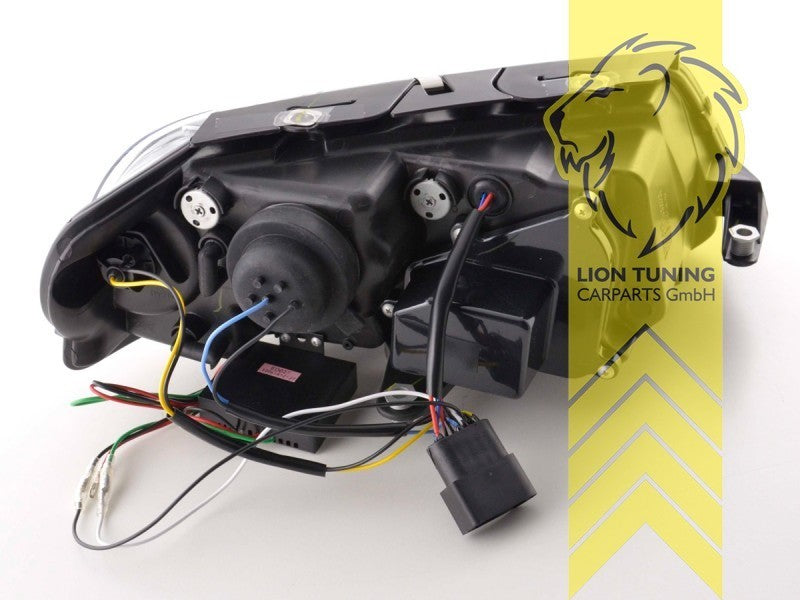 LT Pair LED DRL Lightbar Headlights VW Passat B5 3BG sedan Variant black LHD