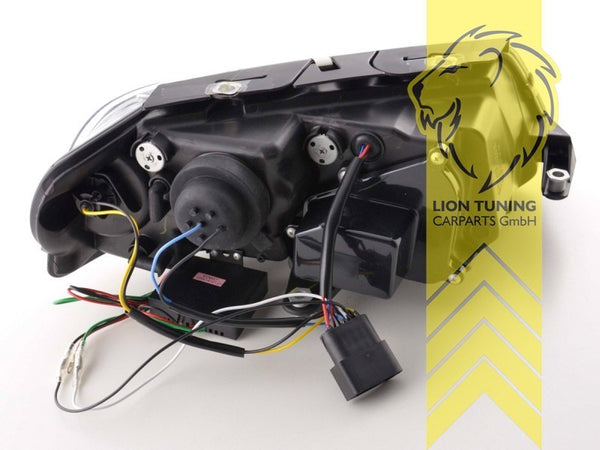 LT Pair LED DRL Lightbar Headlights VW Passat B5 3BG sedan Variant black LHD