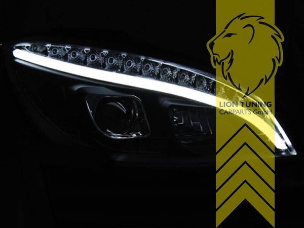 LT Pair LED DRL Lightbar Headlights Mercedes W204 S204 C-Class chrome 07-10 LHD