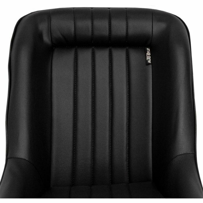 UK STOCK - Auto-Style x1 Individual Classic Car Retro Kit Sports Fixed Back Bucket Seat Black PVC / Synthetic Leather inc slide runners