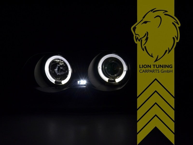 LT LED DRL Angel Eye Halo Headlights BMW E46 98-01 Limousine Touring chrome LHD