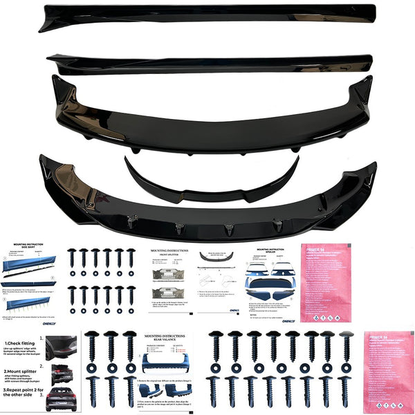 AMCP Body Kit TESLA Model Y 20-25 Gloss Black Splitter Skirts Diffusor Spoiler