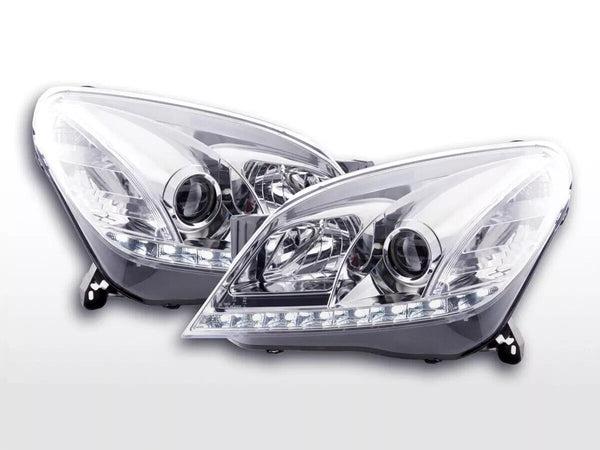 FK LED DRL Halo Lightbar Halo Headlights Opel Vauxhall Astra H 04-09 Chrome LHD