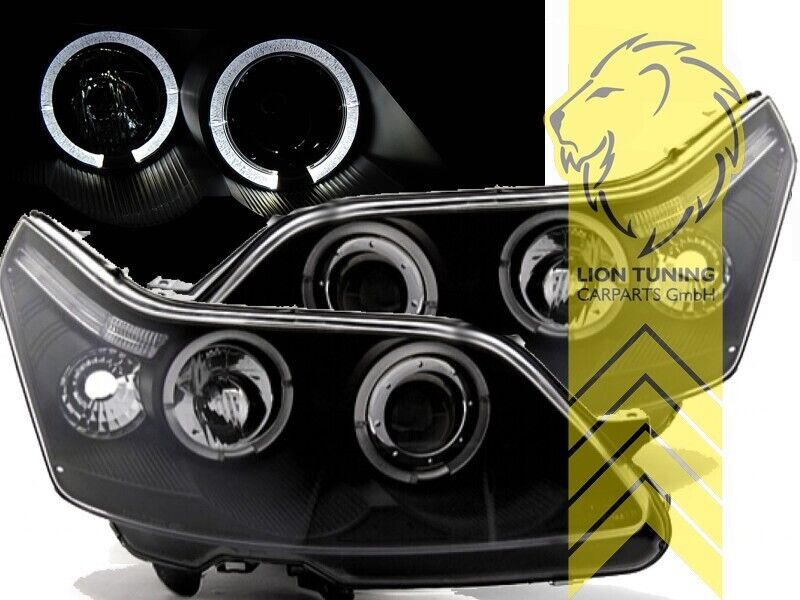 LT Pair LED DRL Angel Eye Halo Ring Headlights Citroen C4 LA LC 04-08 black LHD