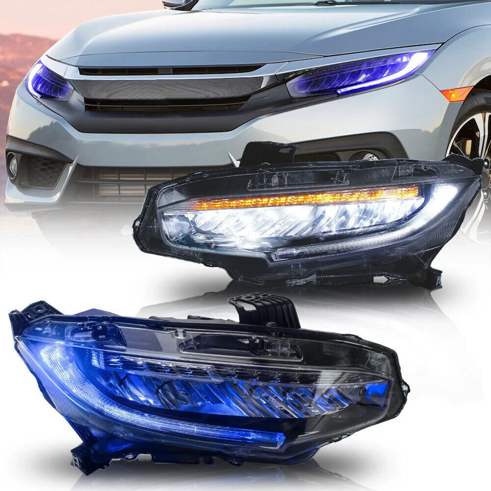 VLAND Honda Civic 10 Sedan Coupe Hatchback 16-21 LED DRL Lightbar Headlights