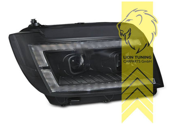 Lion-Tuning LED DRL Lightbar H7 Headlights VW Crafter 2 MK2 Bus SY BJ MAN TGE 17+ Black LHD