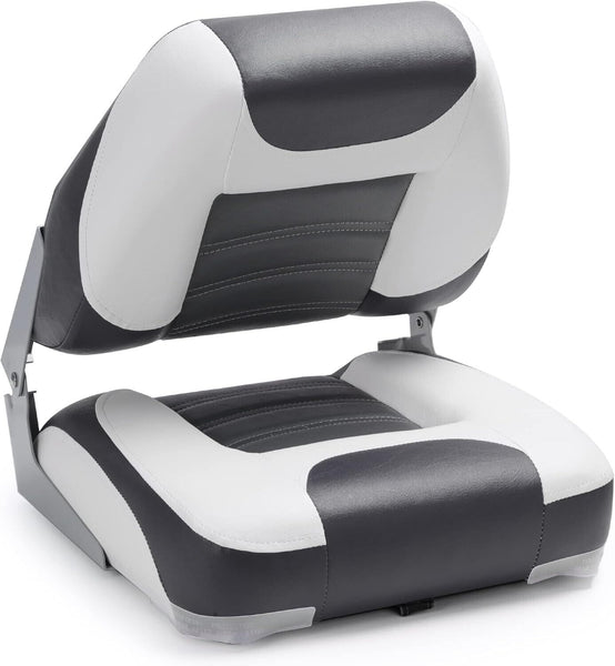 NC Folding Bucket Captain Seats Car Van Boat Motorhome Bucket Seats White & Grey