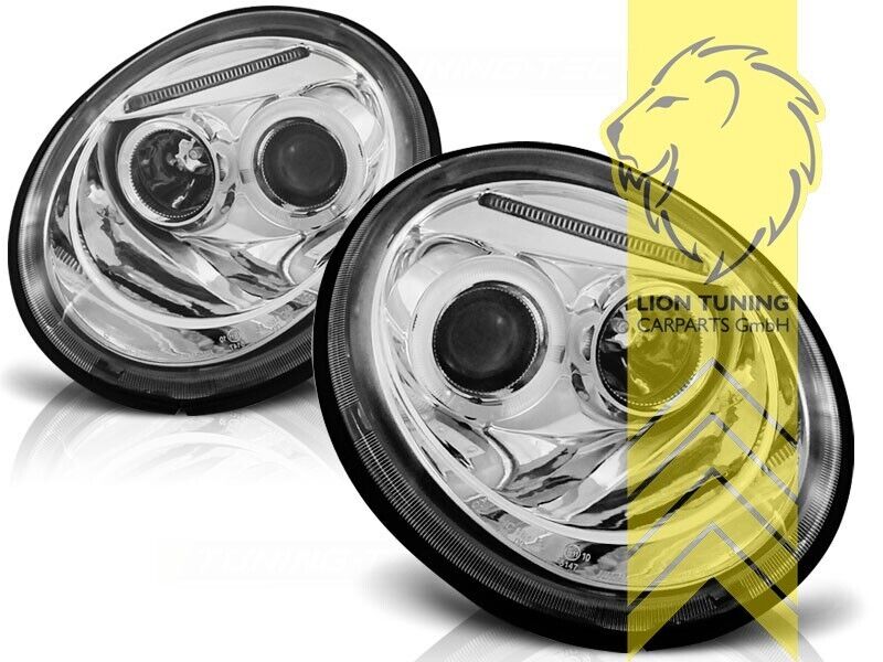 LT LED DRL Lightbar Halo Ring Eye Headlights VW New Beetle chrome LHD