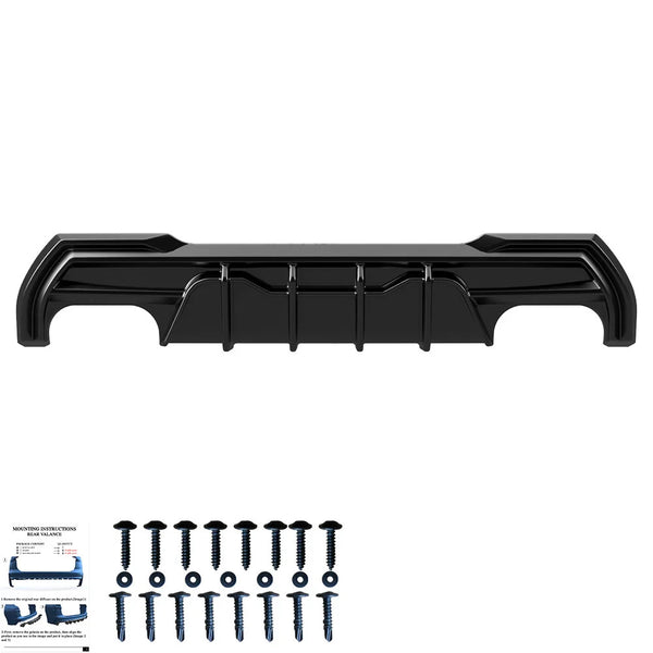OW Rear Bumper Splitter Diffusor BMW 1 Series F40 M-Pack M135i 19-24 Gloss Black