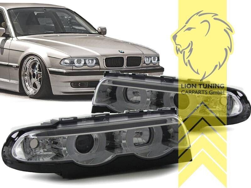 LT Pair LED DRL Halo Ring Lightbar Headlights BMW BMW E38 chrome 94-98 LHD