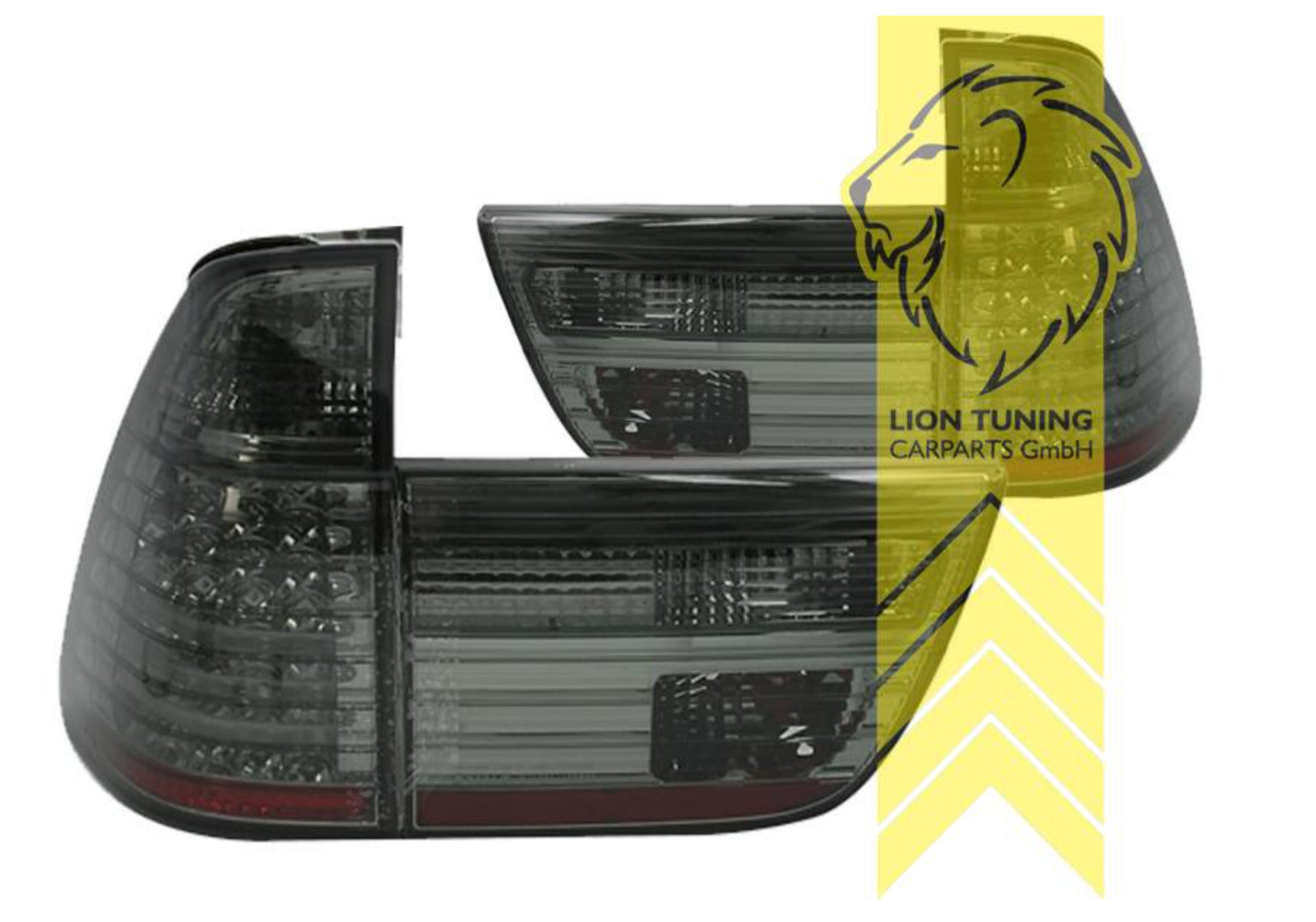 LT LED DRL Lightbar Pair Rear Lights BMW E53 X5 black smoke M Sport LHD