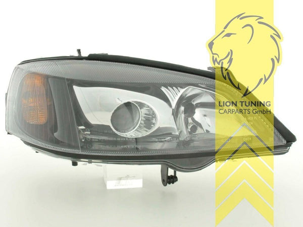 LT Pair XENON Projector Headlights Astra G Black 98-05 Black LHD