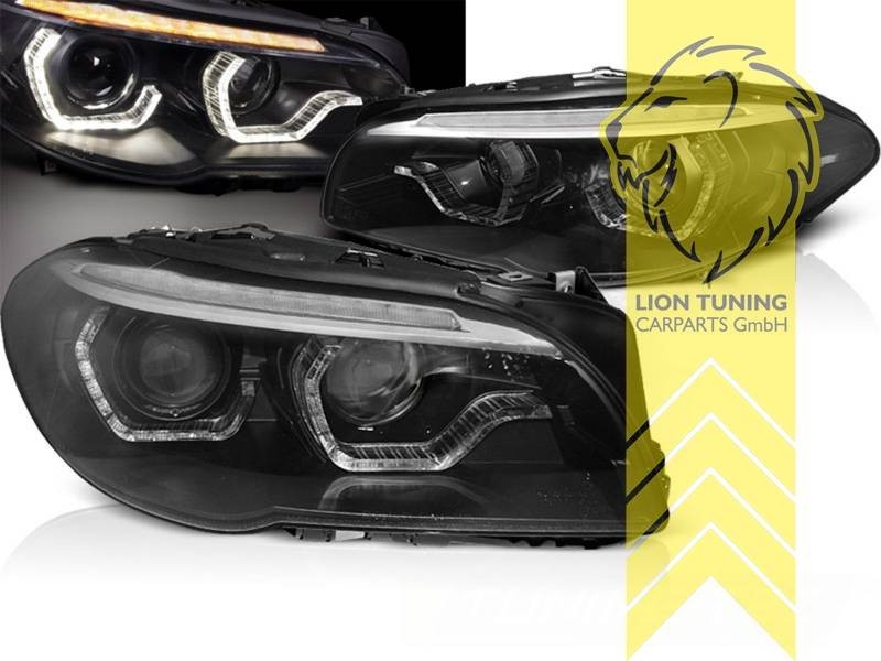 LT LED DRL Lightbar Headlights BMW F10 Limo F11 Touring black Xenon LHD