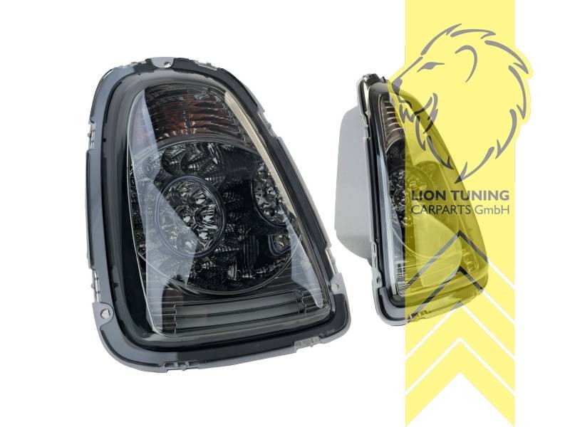 LT Pair LED Rear Lights Mini Cooper Union Jack R56 R57 06-10 smoke black LHD