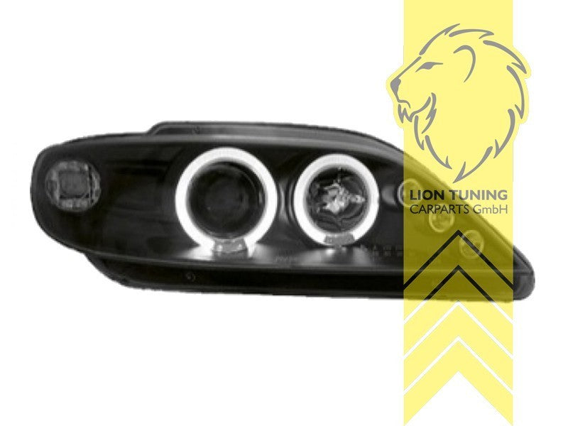 LT Pair LED DRL Angel Eye Halo Ring Headlights Citroen Xsara N1 97-00 black LHD