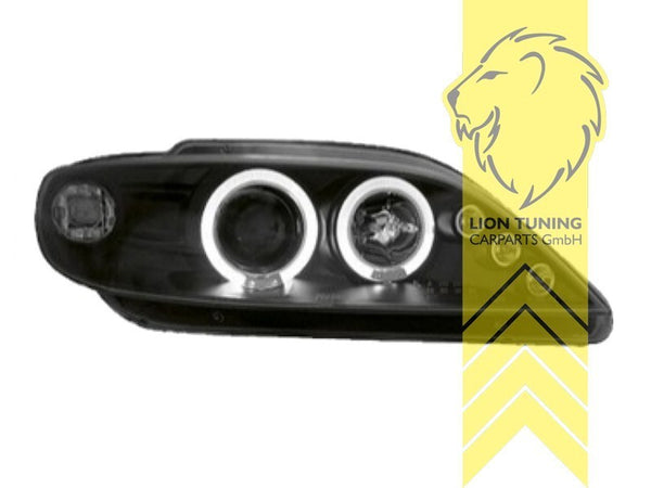 LT Pair LED DRL Angel Eye Halo Ring Headlights Citroen Xsara N1 97-00 black LHD