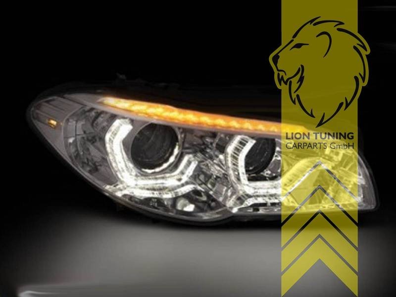 LT LED DRL Lightbar Headlights BMW F10 Limo F11 Touring black Xenon LHD