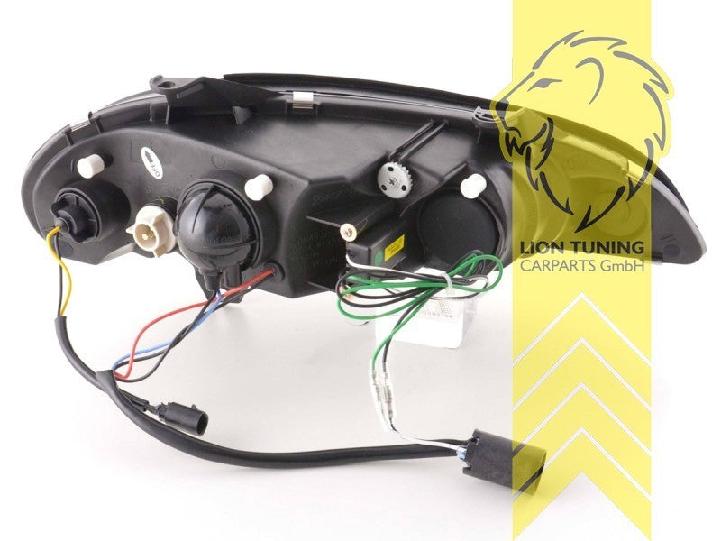 LT Pair LED DRL Halo Lightbar Headlights Opel Vauxhall Tigra A 1 94-00 Black LHD