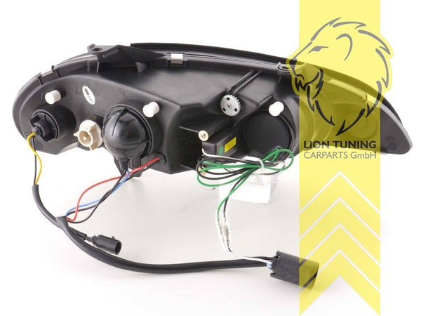 LT Pair LED DRL Halo Lightbar Headlights Opel Vauxhall Tigra A 1 94-00 Black LHD