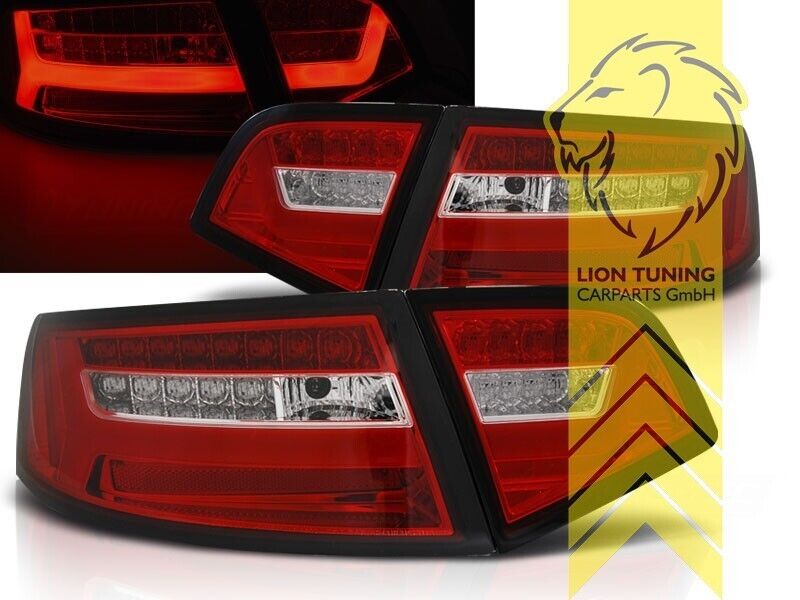 LT Set LED DRL Lightbar Rear Lights Tail Audi A6 C6 4F 08-11 Limo red white LHD