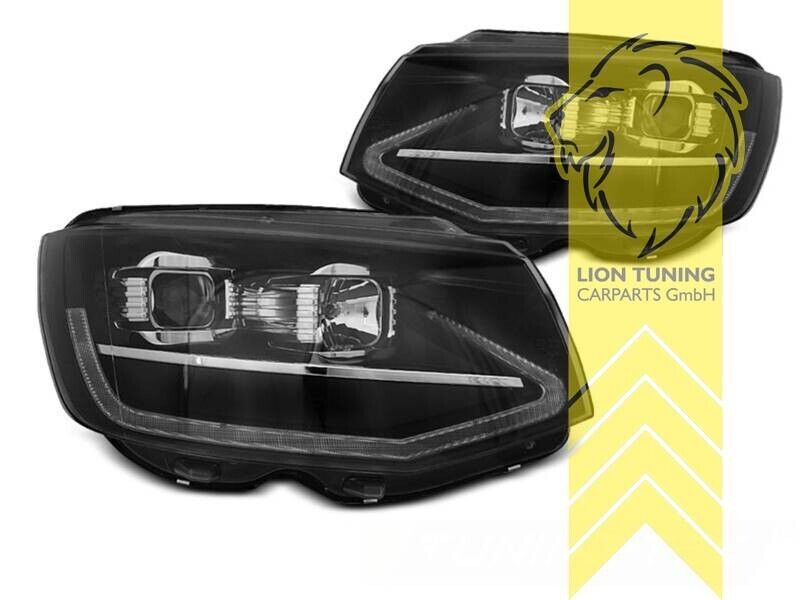 LT LED DRL Halo Headlights VW T6 Bus Transporter Multivan black dynamic LHD