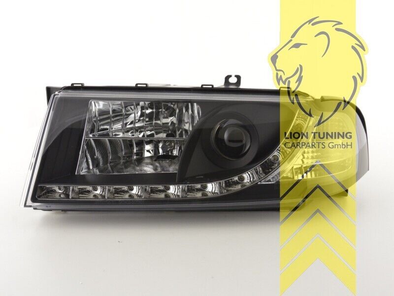 LT Pair LED DRL Lightbar Headlights Skoda Octavia 1 1U 1U2 1U5 black LHD