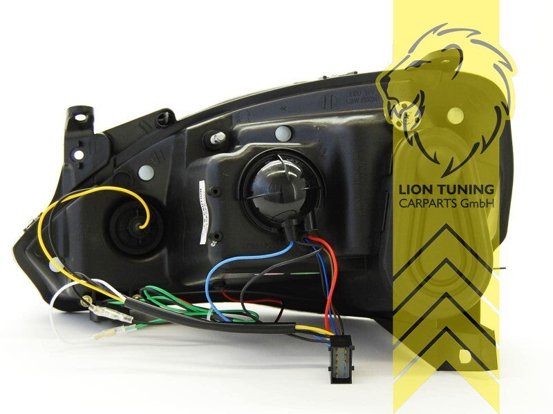 LT Pair LED DRL Angel Eye Halo Ring Headlights Opel Corsa C Combo C black LHD