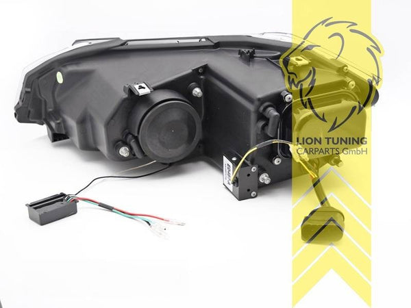 LT Pair LED DRL Headlights Headlamps VW Polo 2G AW BZ1 17-21 Black Dynamic Seq LHD