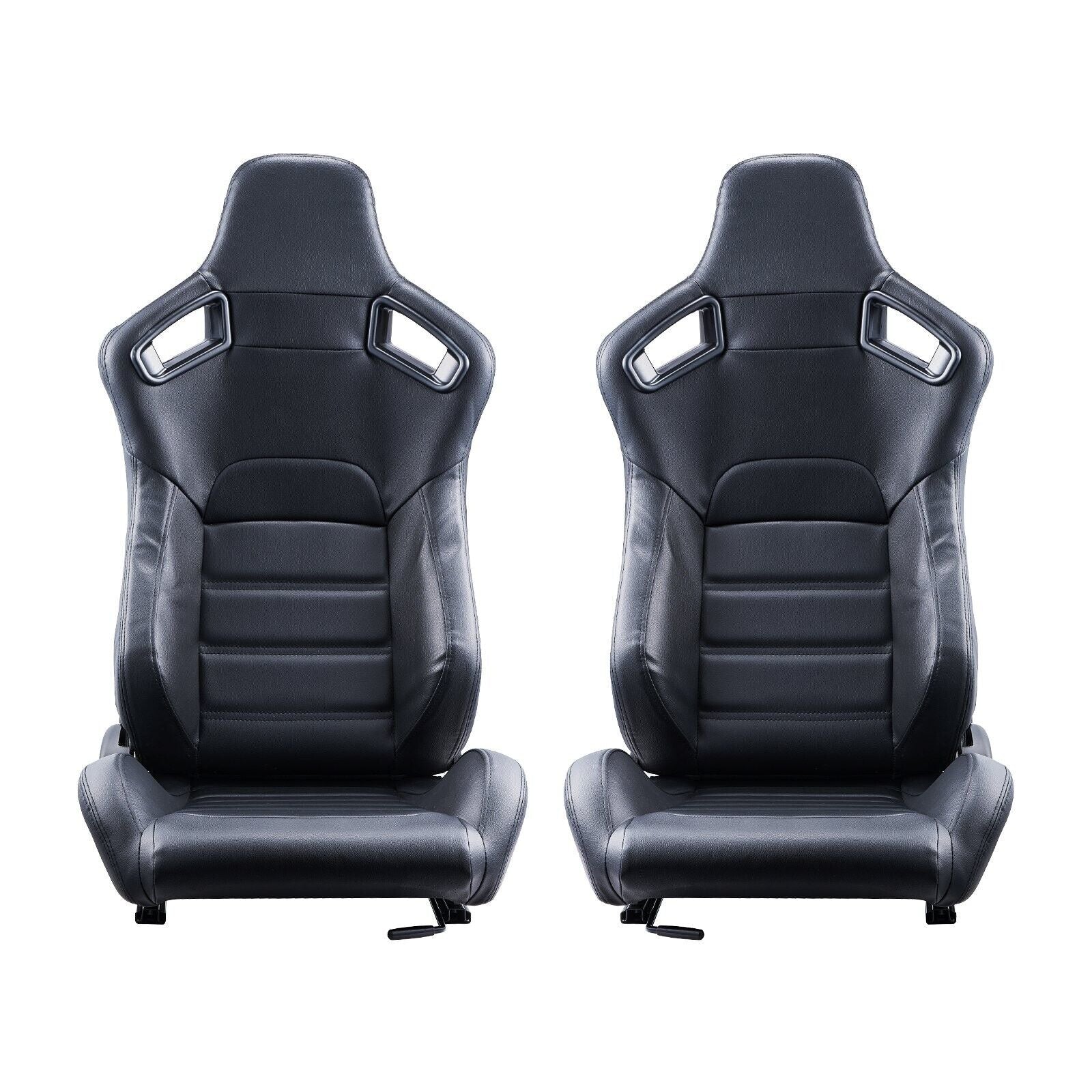 VVR Pair Black Edition Sports Car Van Camper Universal Bucket Seats inc slides