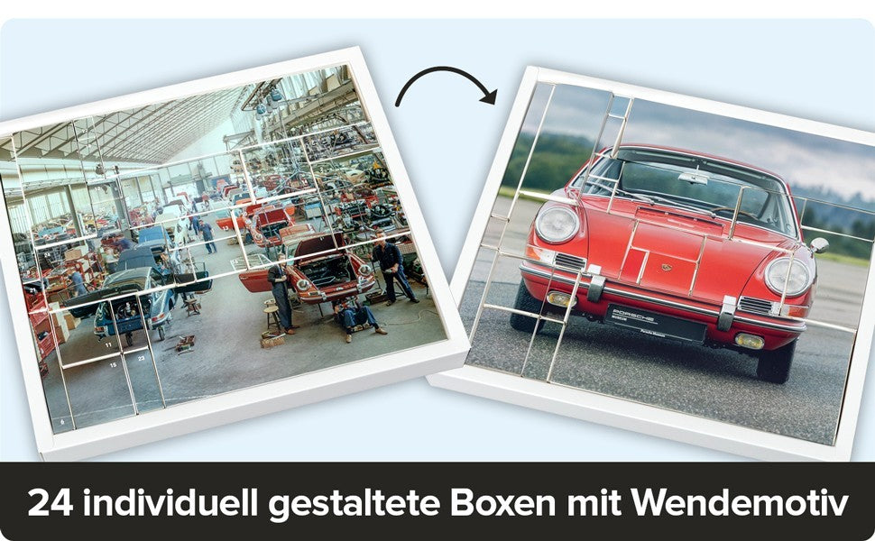 FRANZIS Porsche 911 Blue Collectable Advent Calendar Your Own Desk Model Kit